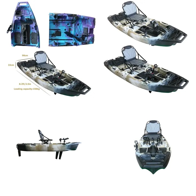 Fishing Kayak Seat - 8ft Modulares Einzel-Sitz-Kajak mit Flossenpedalantrieb und