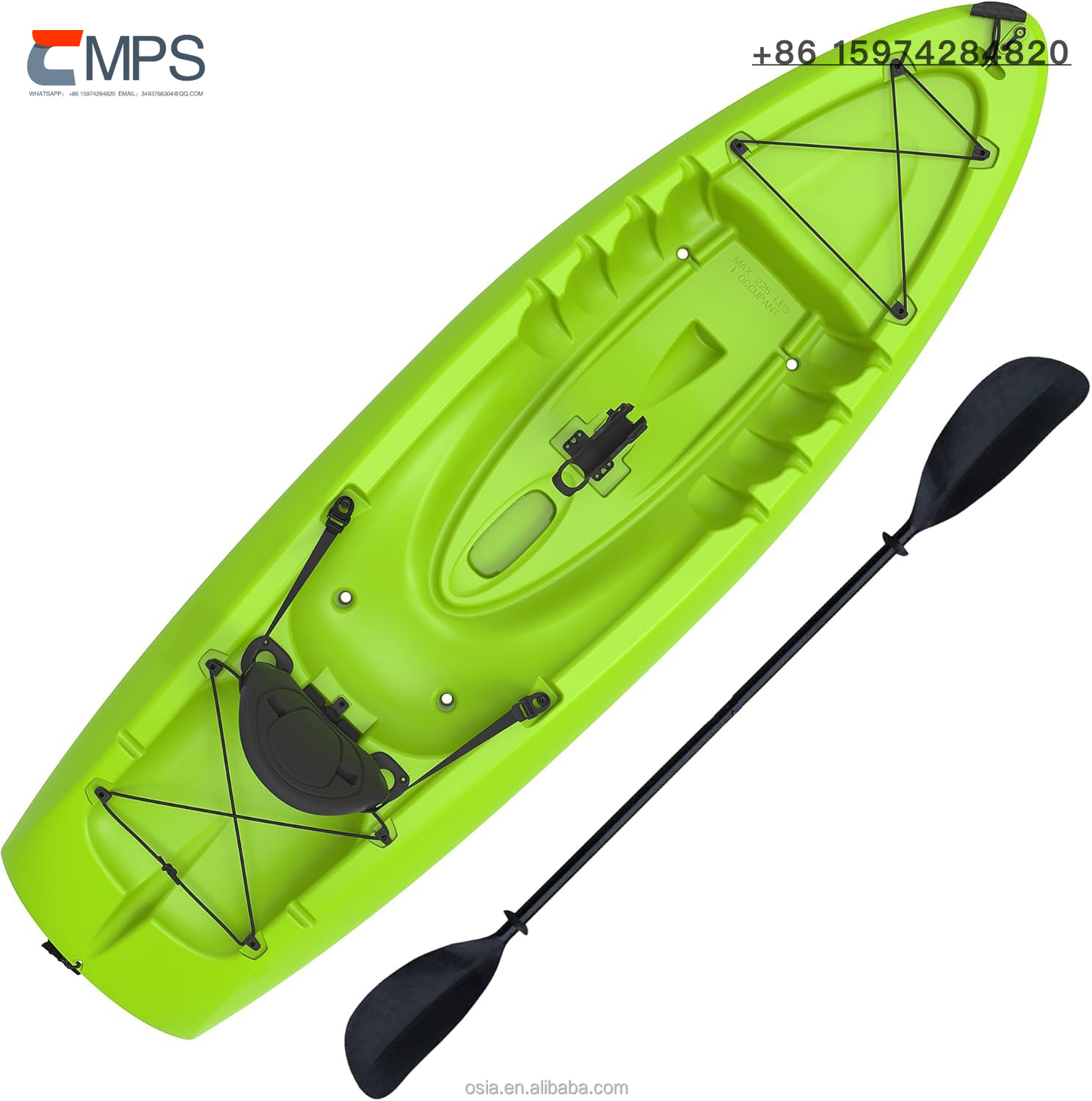 Fishing Kayak Sit In - Outdoor-Hartplastik-Angelkajak, 2- oder 3-Personen Sit-on-Top-Kajak-Paket mit