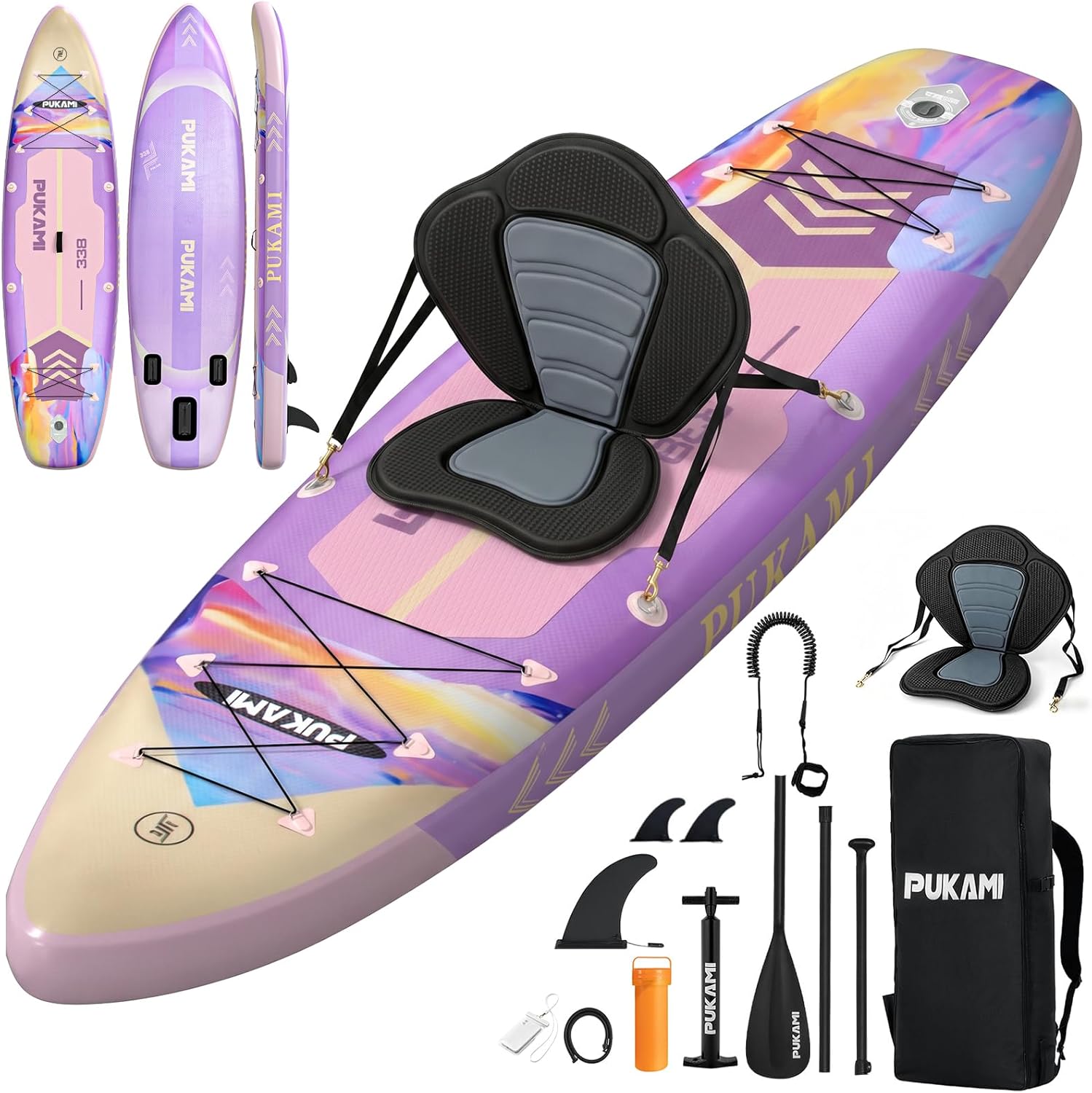 Fishing Kayak Seat - Extra breites aufblasbares Stand-Up-Paddle-Board, 11'1