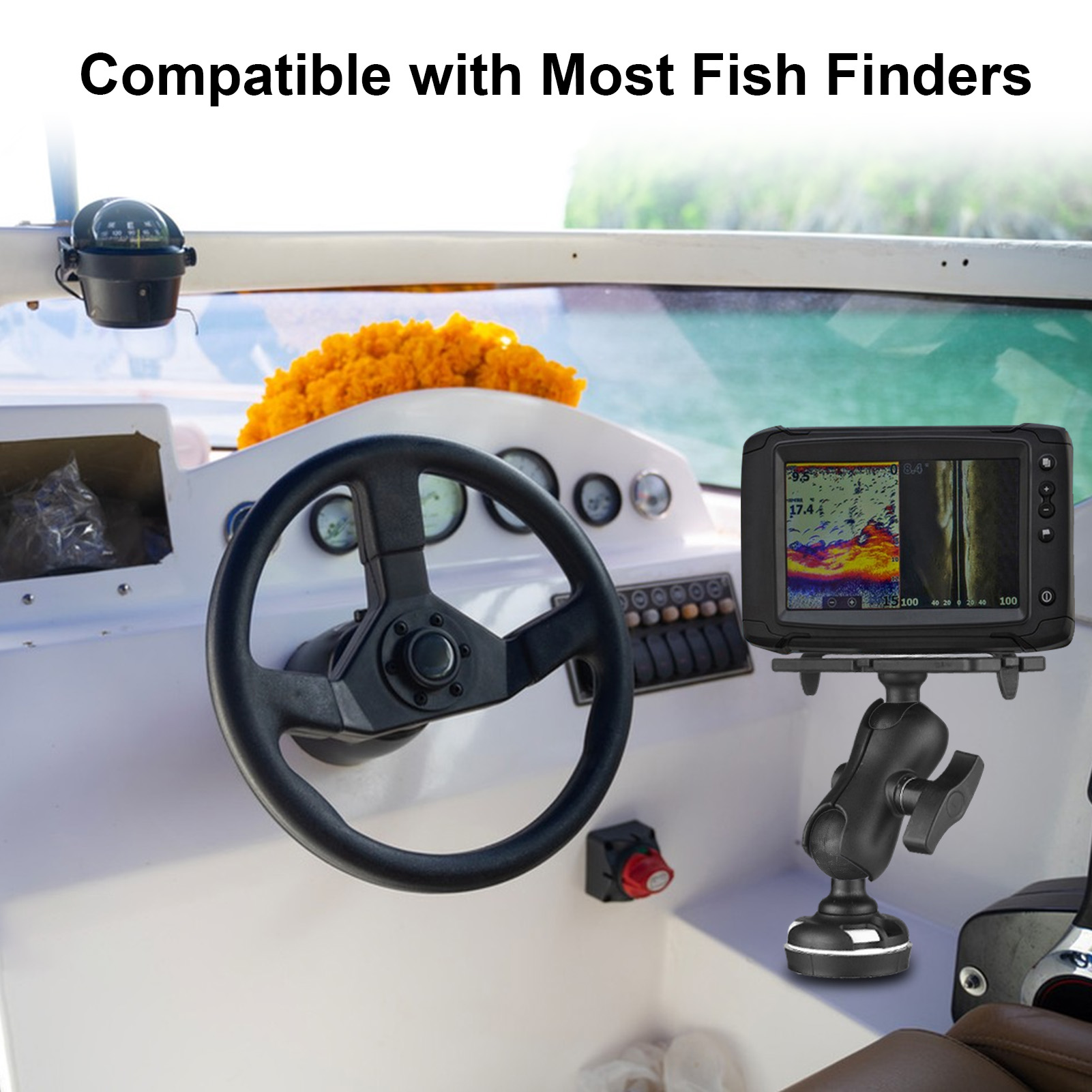 Fischfinder-Halterung mit rech – Fishing Kayak Fish Finder Mount Bewertung und Preis