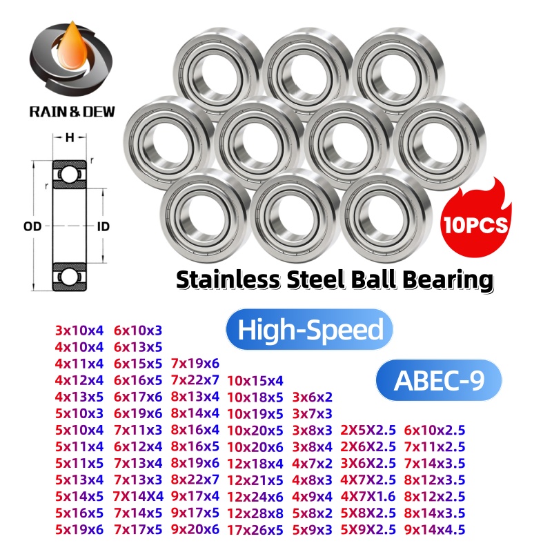 10 Stück Edelstahl-Kugellager  – Abu Garcia Reel Revo Bewertung und Preis
